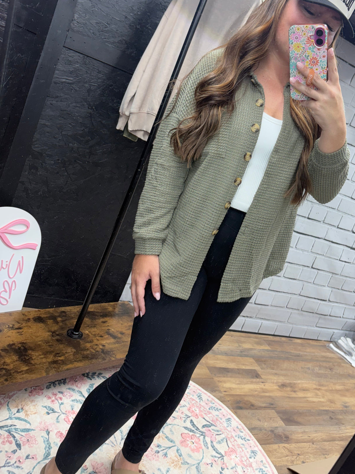 Waffle Knit Shacket
