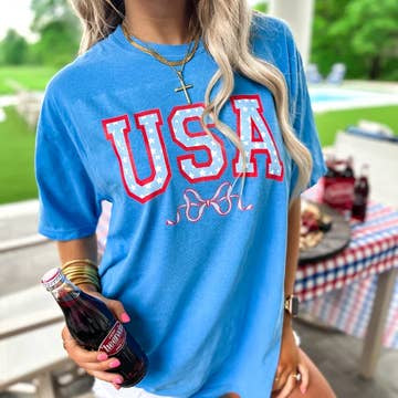 USA Stars & Bow Tee 🇺🇸